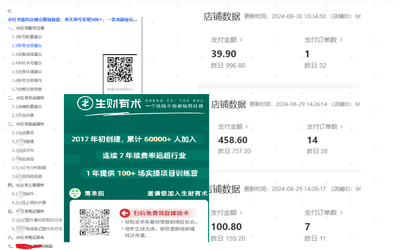 生财有术 小红书虚拟店铺完整版复盘：单天单号变现500  itlife365.com